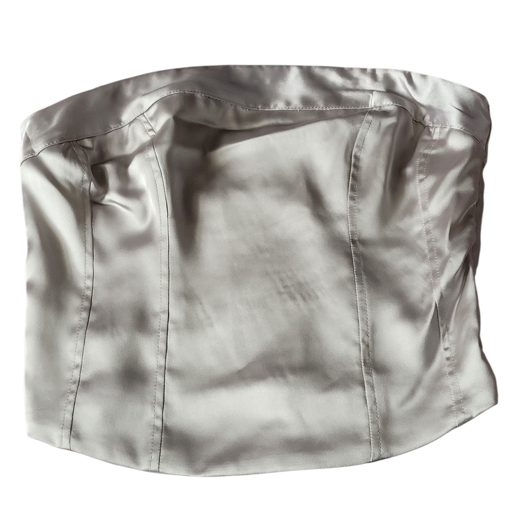 Wild Fable Silver Satin Tube Top